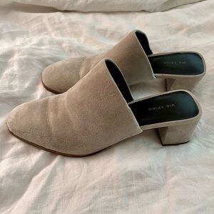 Via Spiga block heel mules
